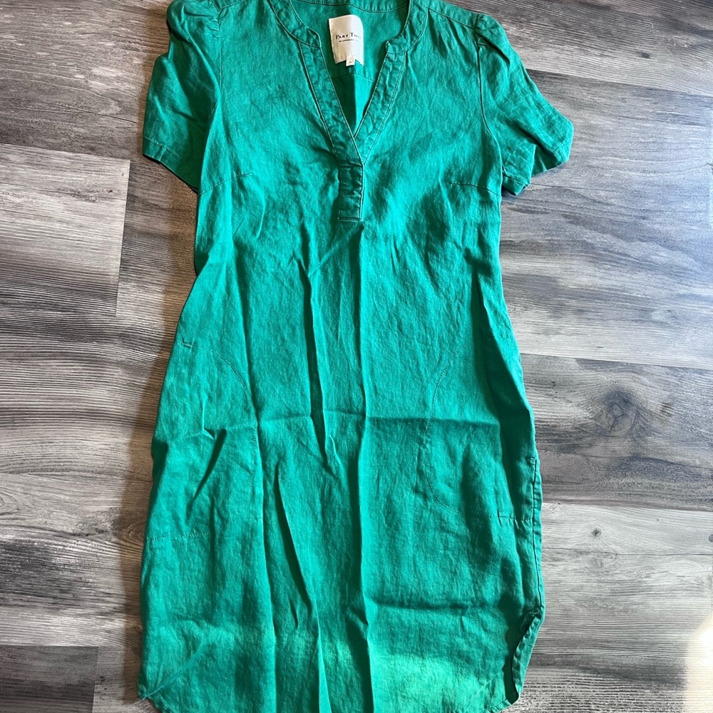 Green Linen Women's Dress